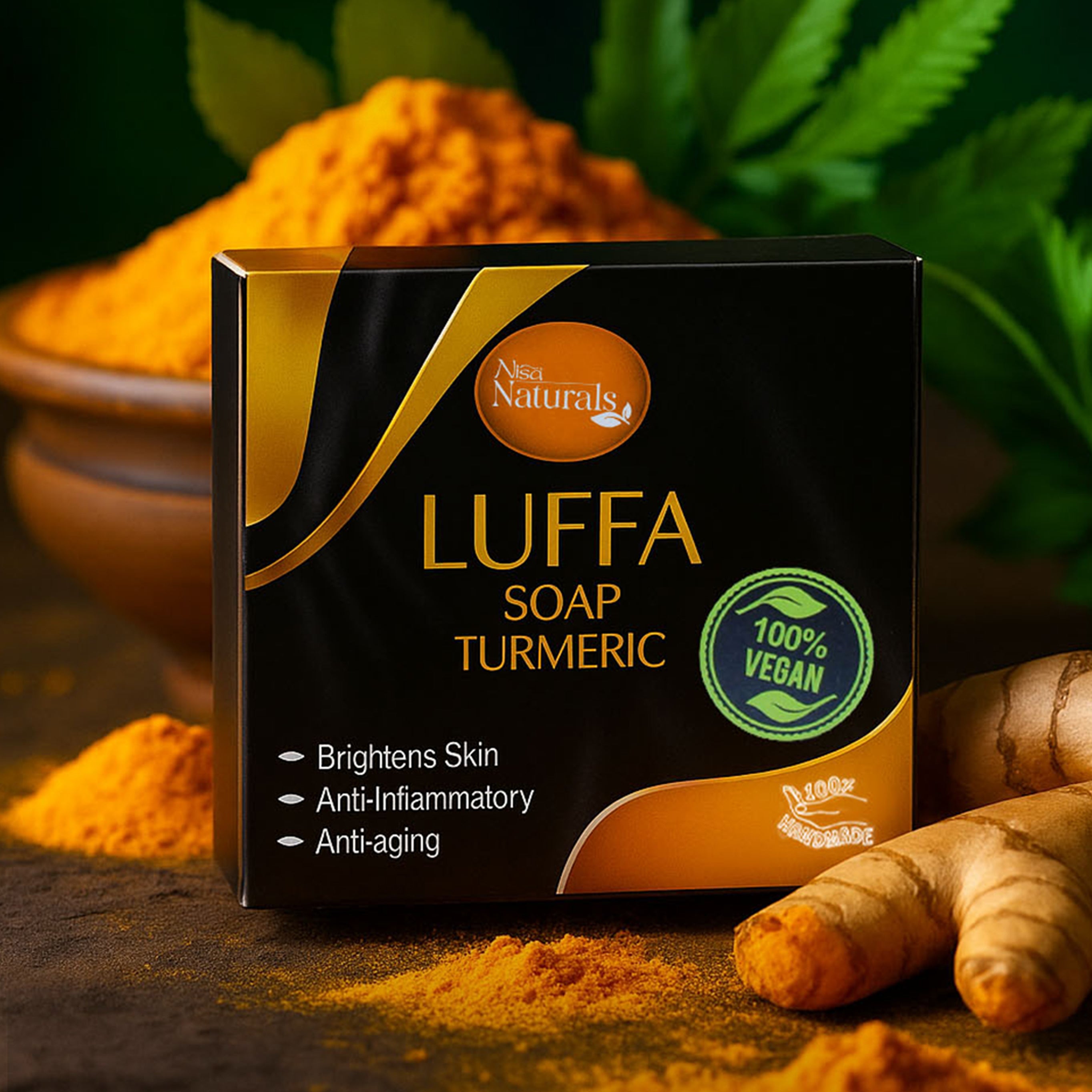 Nisa Naturals – Turmeric Luffa Soap