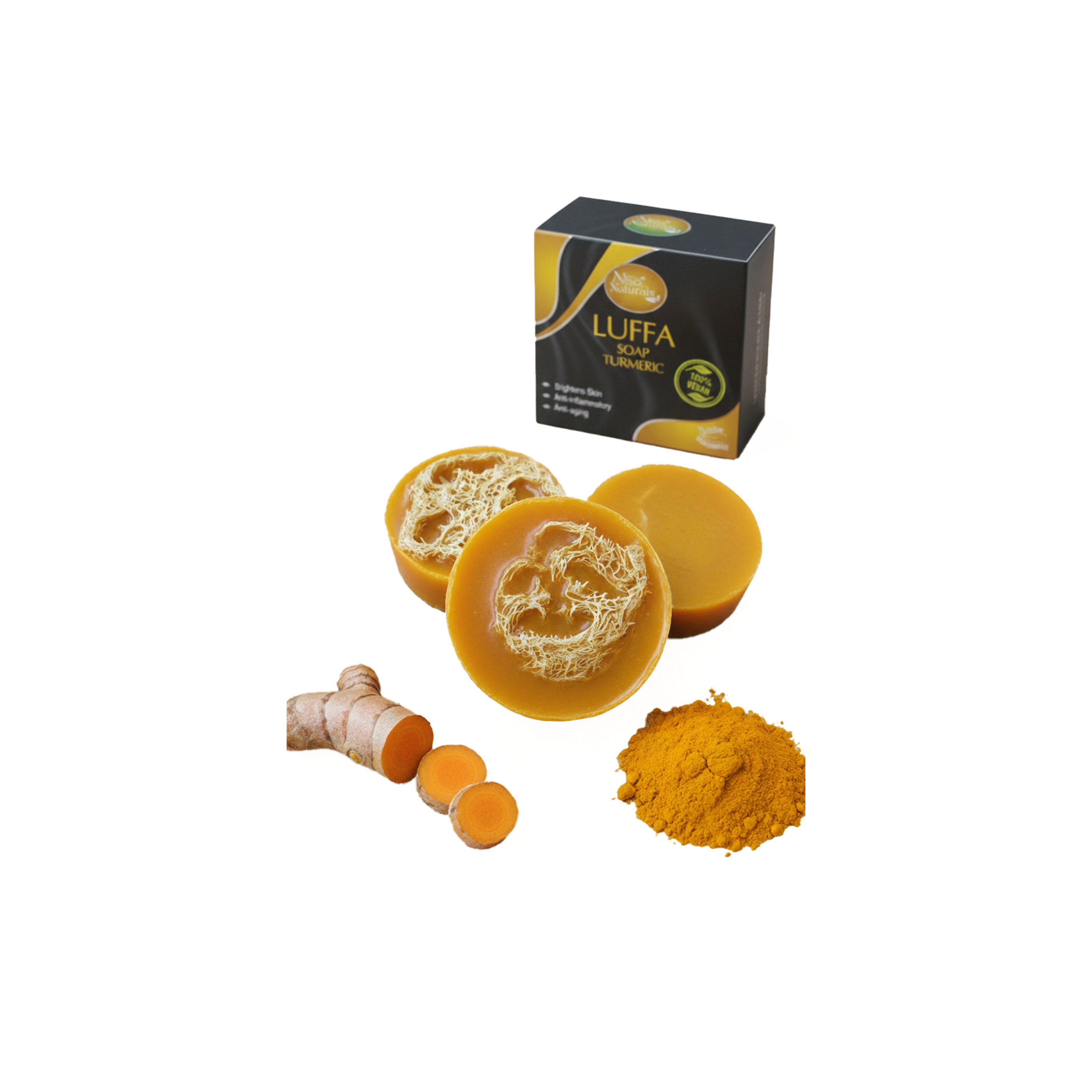 Nisa Naturals – Turmeric Luffa Soap