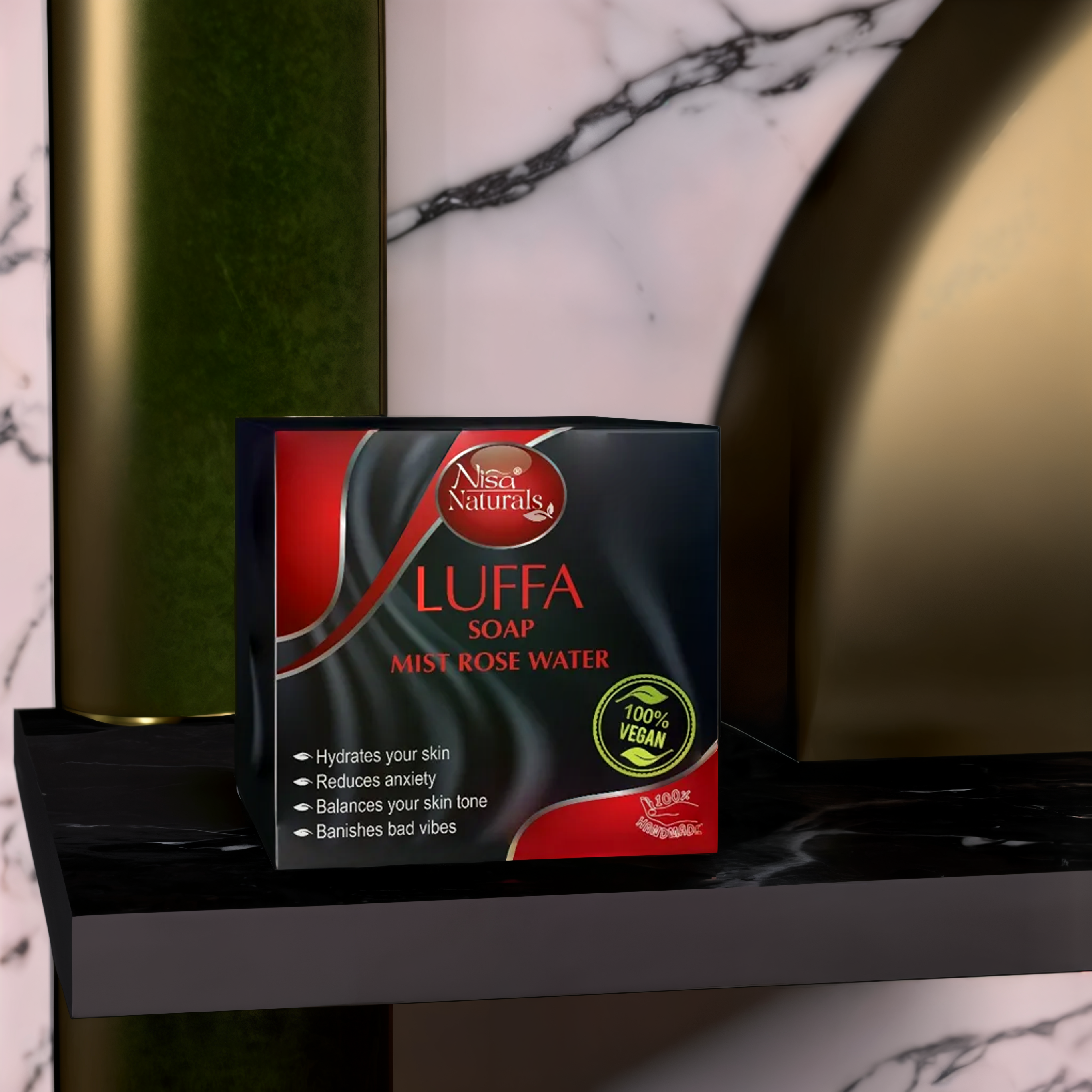 Nisa Naturals – Mist Rose Water Luffa Soap