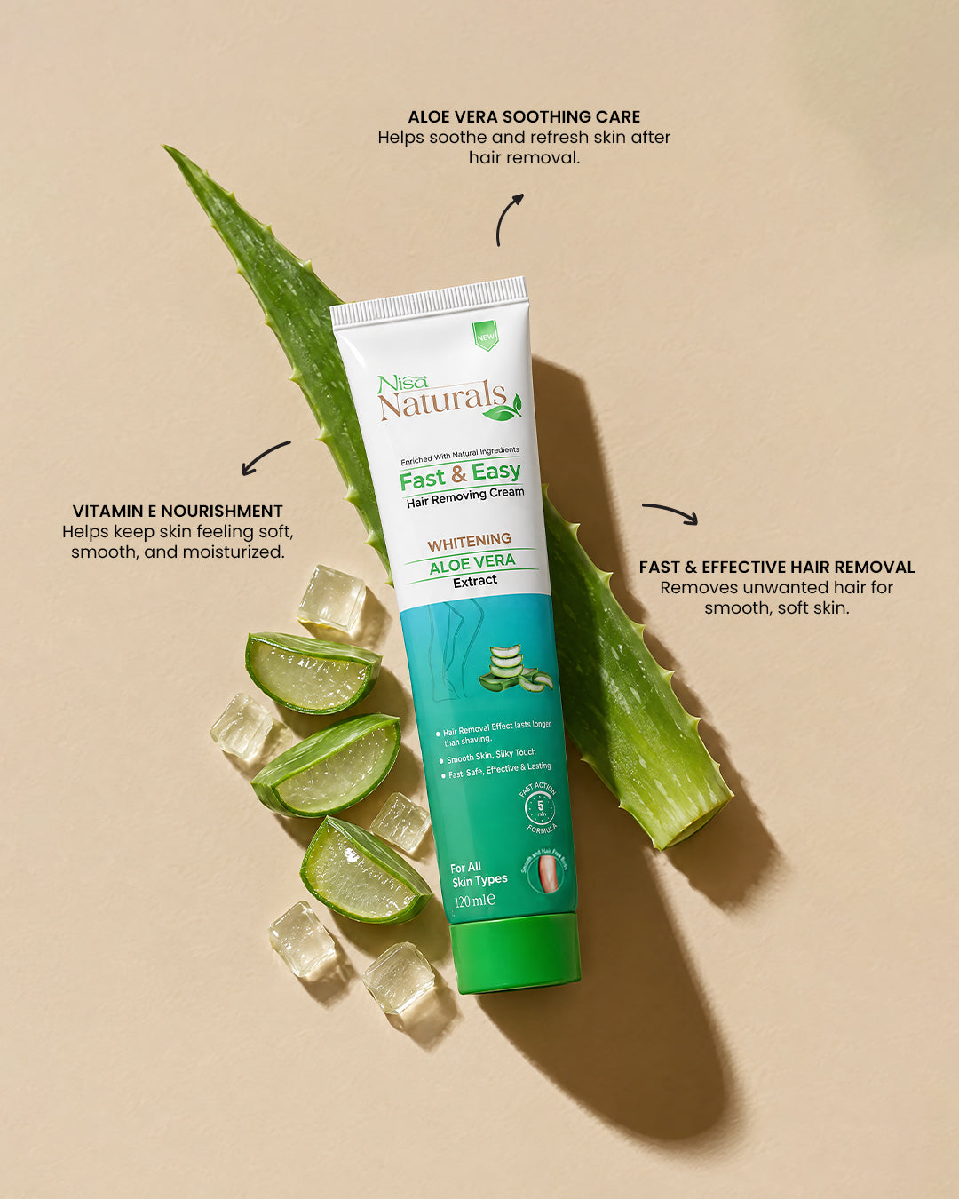 Hair Removal Cream - Aloe vera 120ml