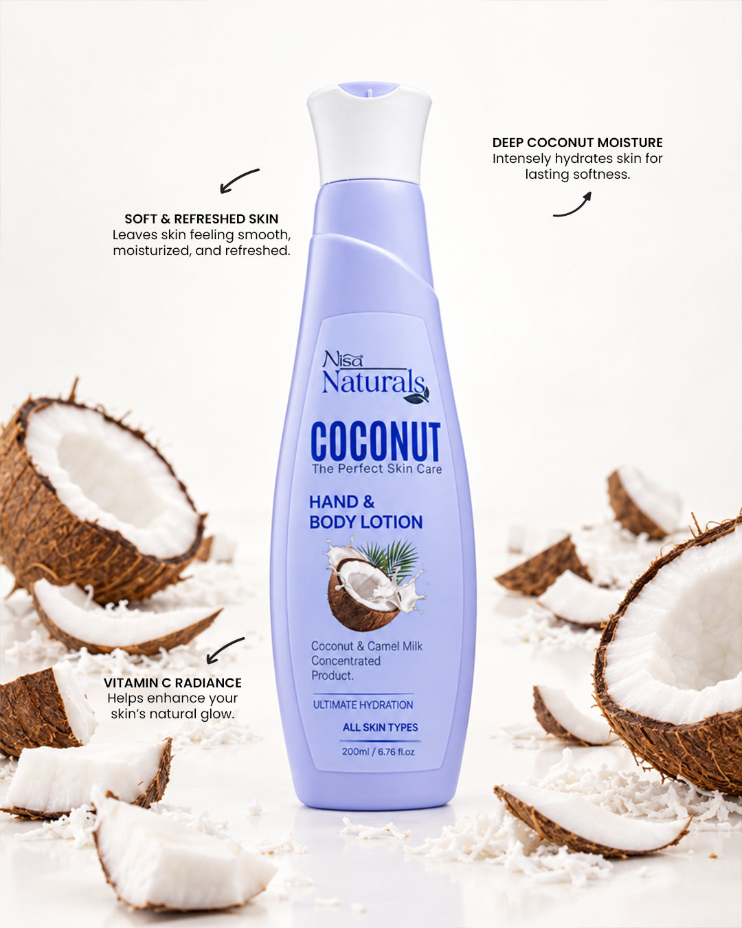 Coconut Lotion 200ml - Face, Hand & Body
