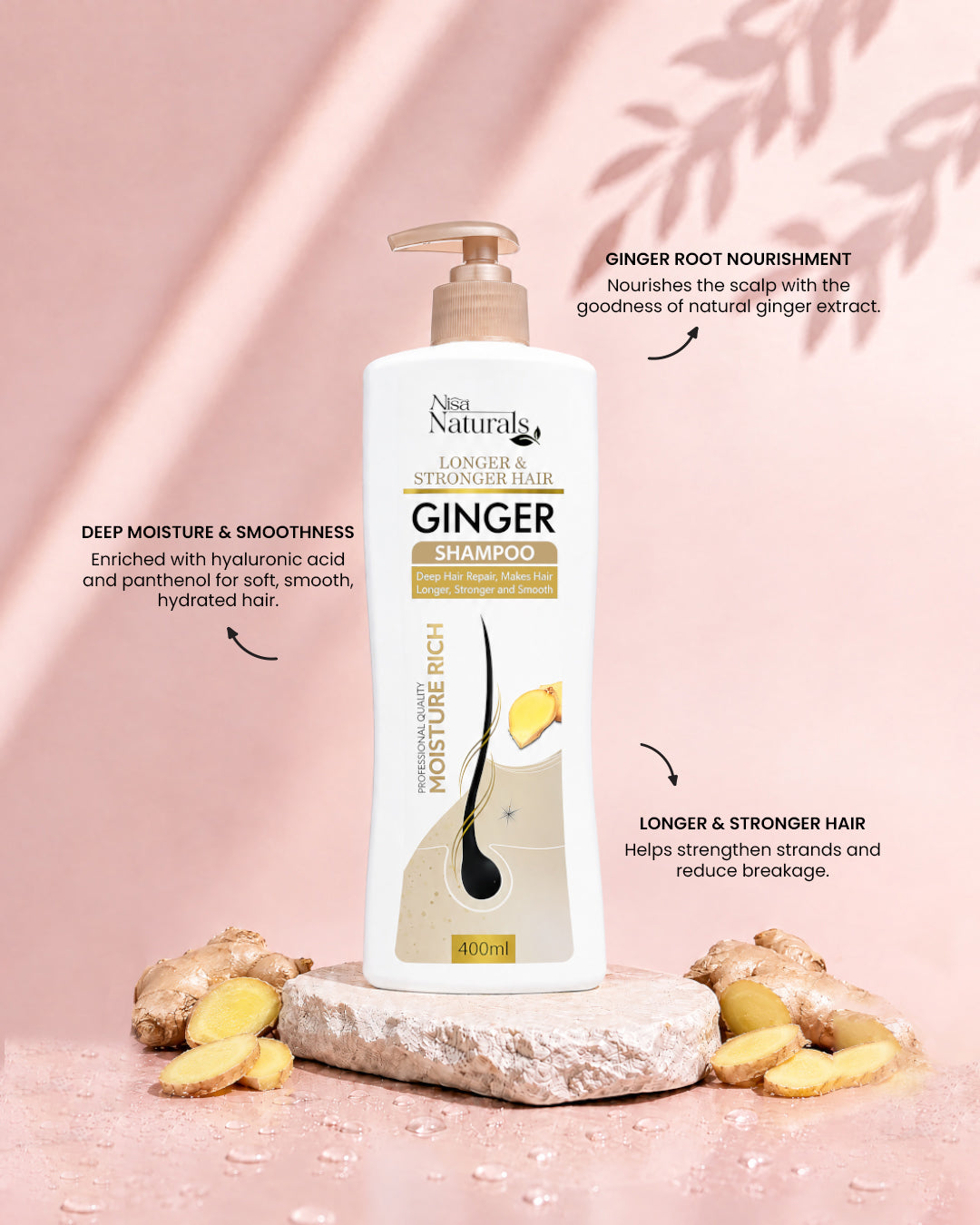 Ginger Longer & Stronger Hair Shampoo 400ml